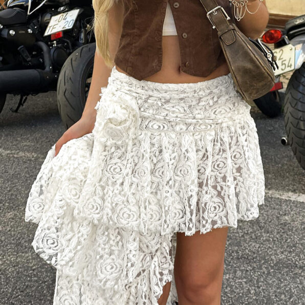 Bohemian Lace Stitching  Rose Skirt