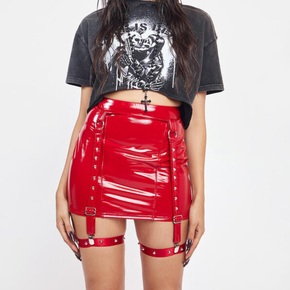 Millennium Faux Leather Street Skirt