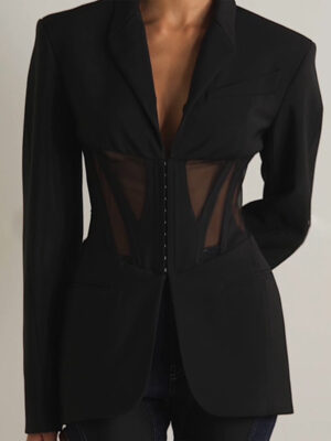 Boning Corset Mesh Blazer