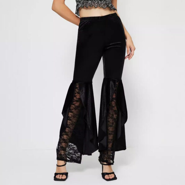 Elegant Lace Bell Bottom Pants