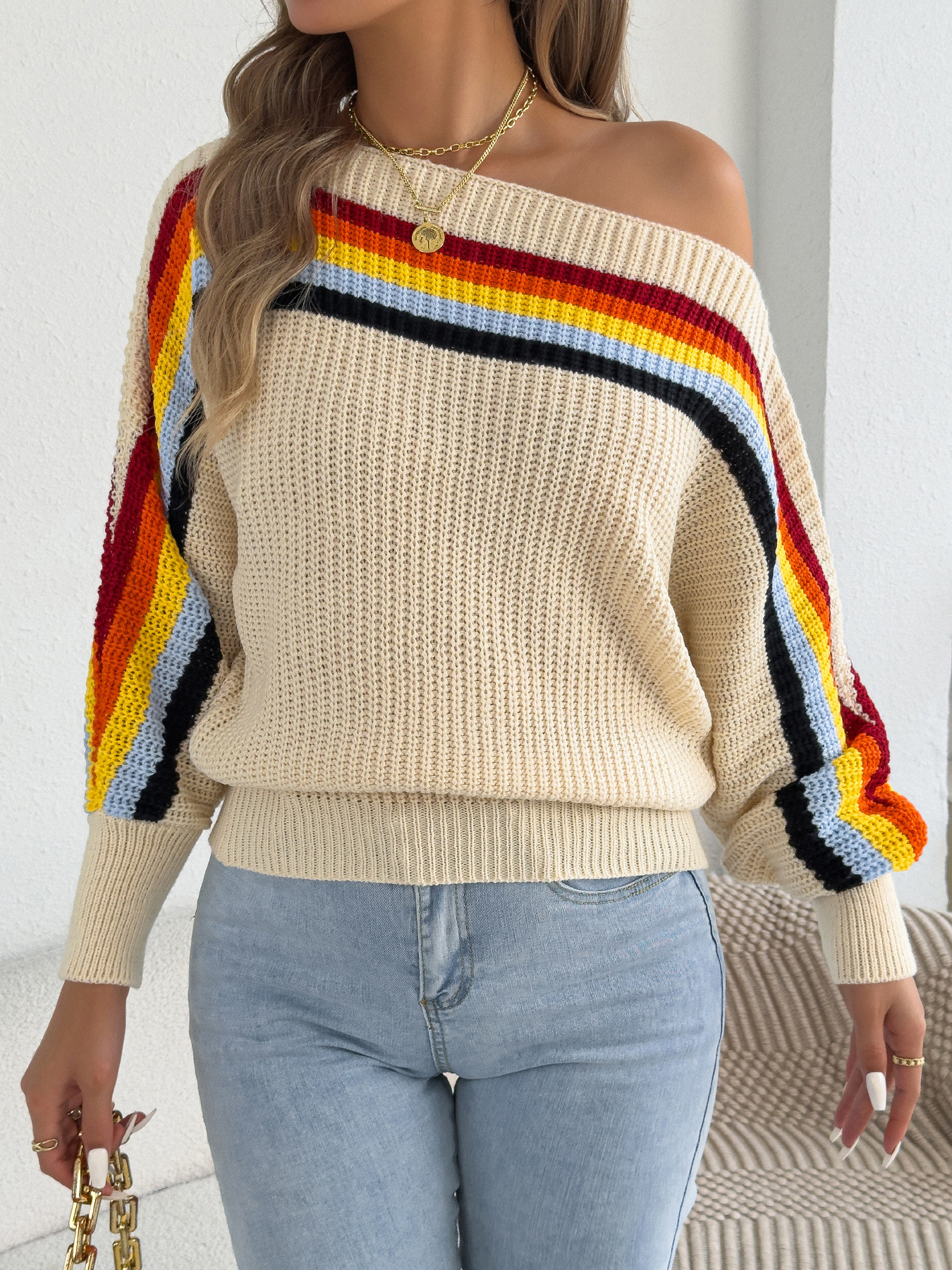 Rainbow Striped Sweater - Image 2