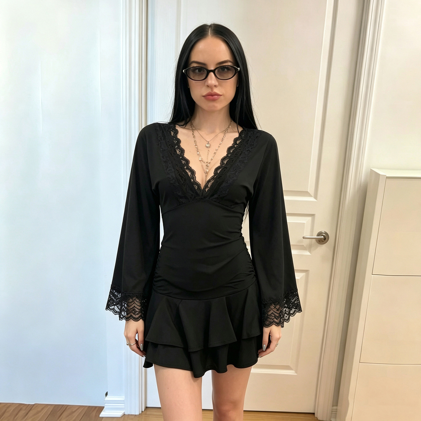 Dark Lace Dress - Image 1