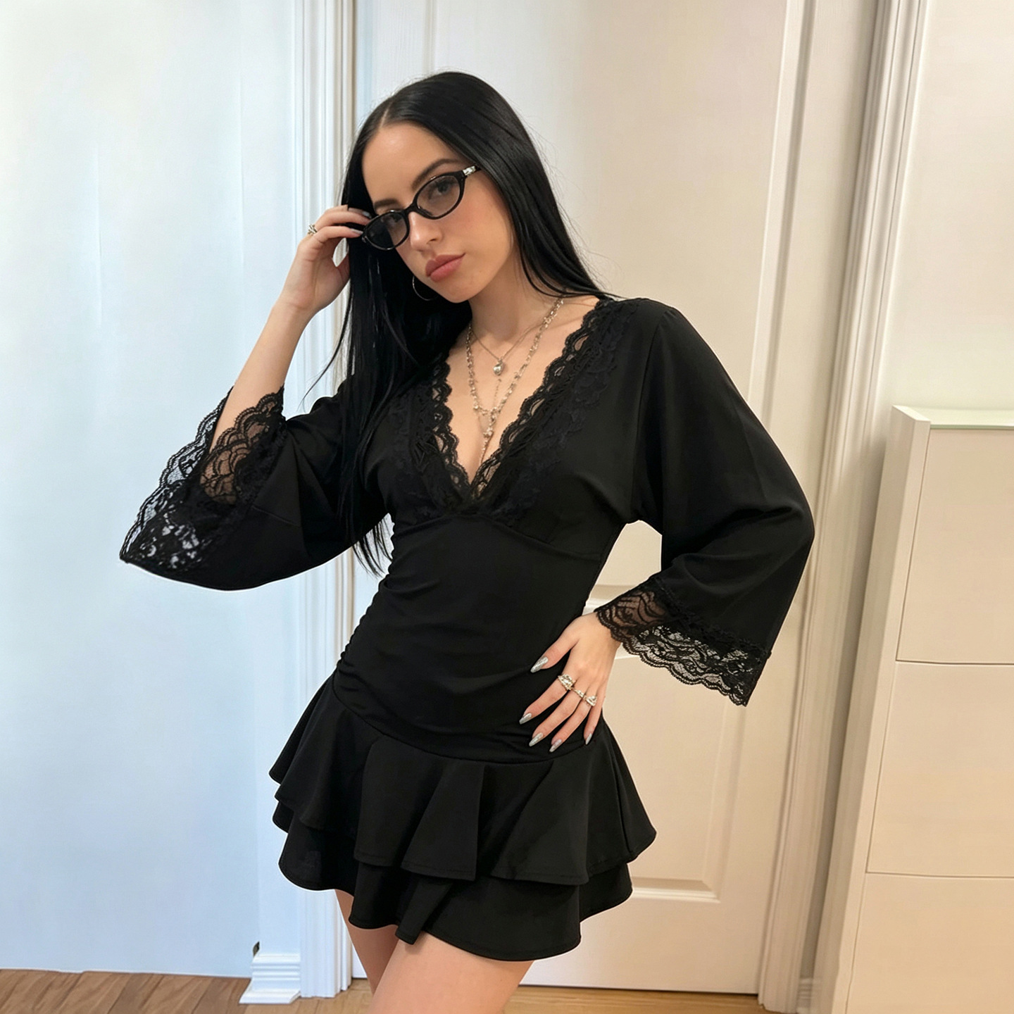 Dark Lace Dress - Image 2